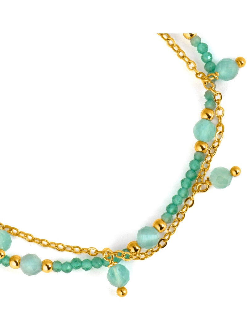 Bracelet Luxenter en cristal vert, finition or jaune 18k - Aira Vert - Kiabi