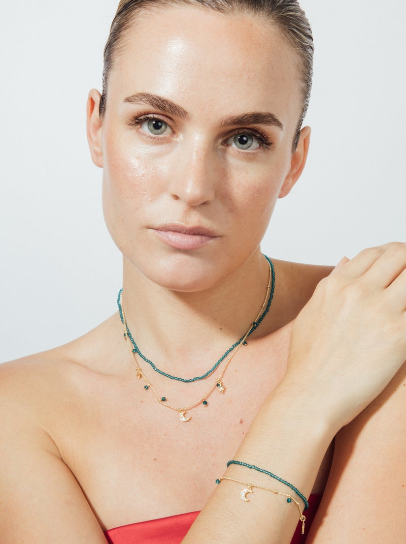 Bracelet Luxenter en cristal vert, finition or jaune 18k - Ayora Vert - Kiabi