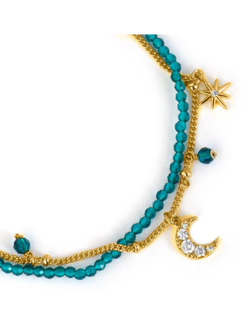 Bracelet Luxenter en cristal vert, finition or jaune 18k - Ayora - Kiabi