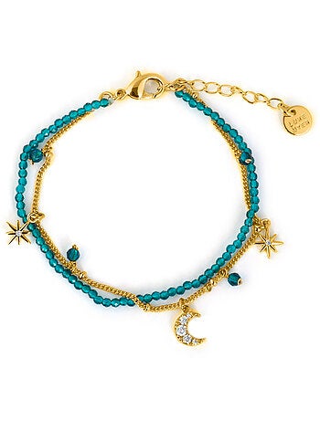 Bracelet Luxenter en cristal vert plaqué or jaune 18 carats - Ayora