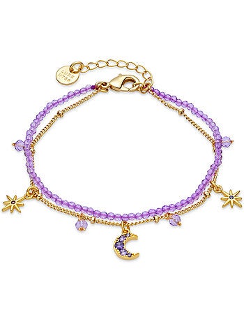 Bracelet Luxenter en cristal violet, finition or jaune 18k - Ayora