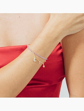 Bracelet Luxenter en cristal violet, finition or jaune 18k - Ayora