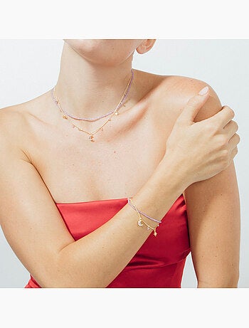 Bracelet Luxenter en cristal violet, finition or jaune 18k - Ayora