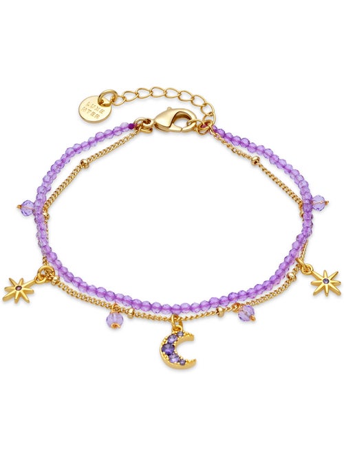 Bracelet Luxenter en cristal violet, finition or jaune 18k - Ayora - Kiabi
