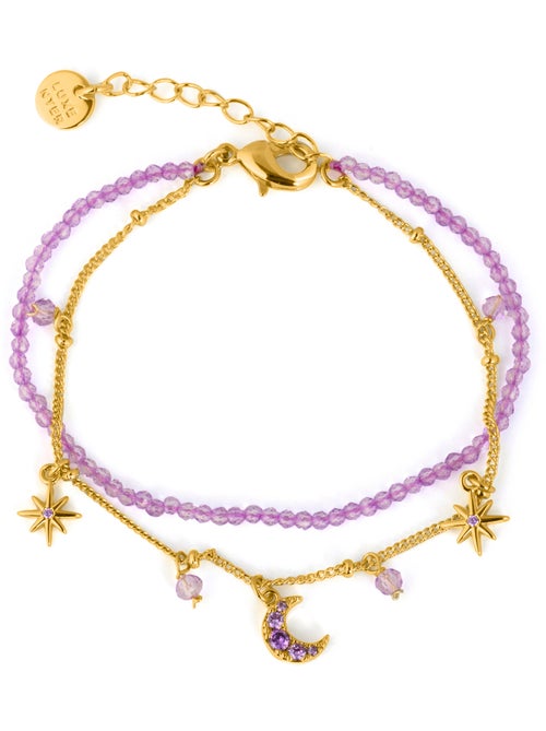 Bracelet Luxenter en cristal violet, finition or jaune 18k - Ayora - Kiabi