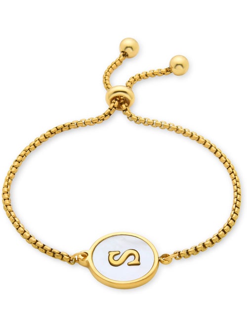 Bracelet Luxenter en nacre blanche et plaqué or 18k - Alphabet - Kiabi