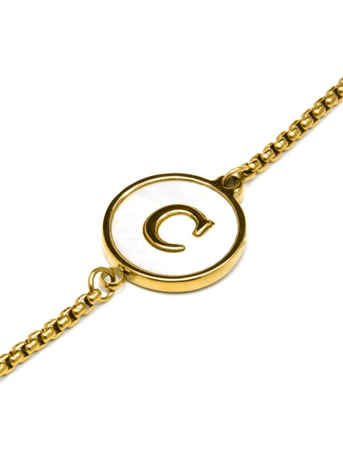 Bracelet Luxenter en nacre blanche et plaqué or 18k - Alphabet - Kiabi