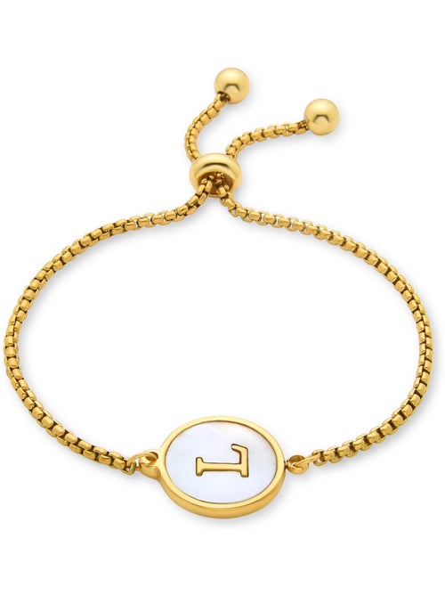 Bracelet Luxenter en nacre blanche et plaqué or 18k - Alphabet - Kiabi