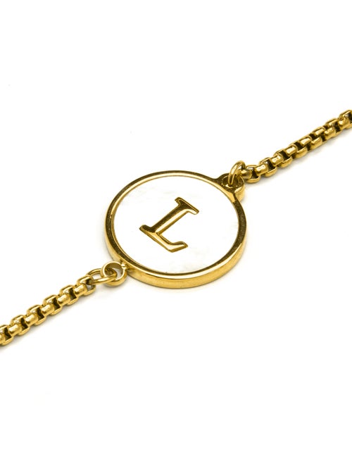 Bracelet Luxenter en nacre blanche et plaqué or 18k - Alphabet - Kiabi