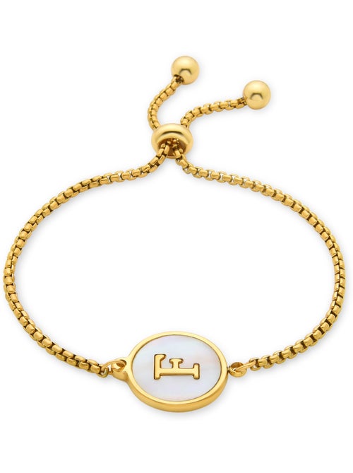 Bracelet Luxenter en nacre blanche et plaqué or 18k - Alphabet - Kiabi