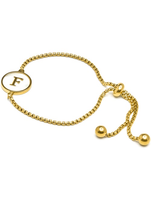 Bracelet Luxenter en nacre blanche et plaqué or 18k - Alphabet - Kiabi
