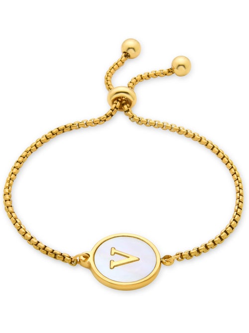 Bracelet Luxenter en nacre blanche et plaqué or 18k - Alphabet - Kiabi