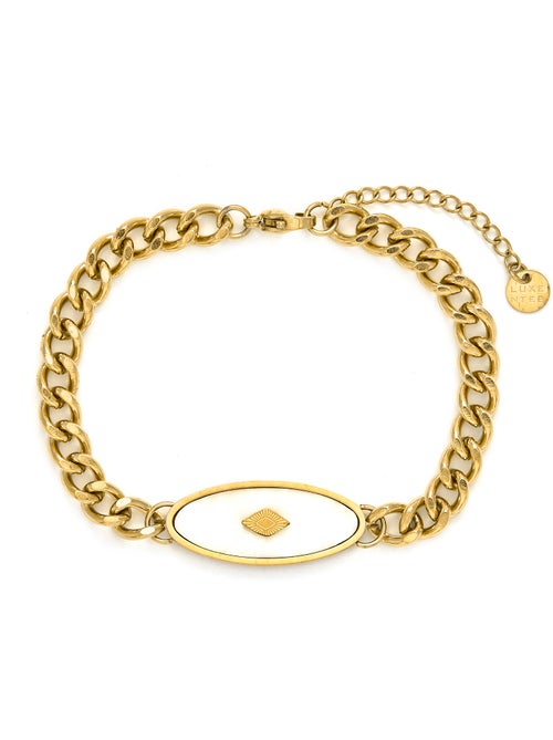 Bracelet Luxenter en nacre blanche et plaqué or 18k - Anleh - Kiabi Bracelet Luxenter en nacre blanche et plaqué or 18k - Anleh - Kiabi
