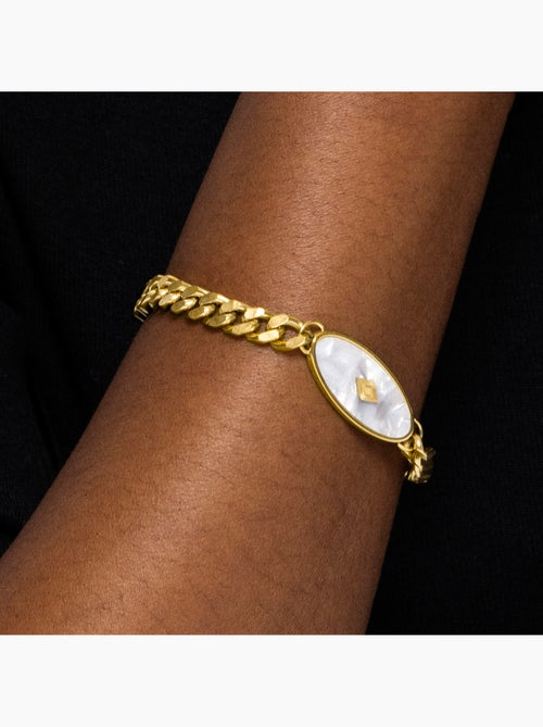 Bracelet Luxenter en nacre blanche et plaqué or 18k - Anleh - Kiabi Bracelet Luxenter en nacre blanche et plaqué or 18k - Anleh - Kiabi