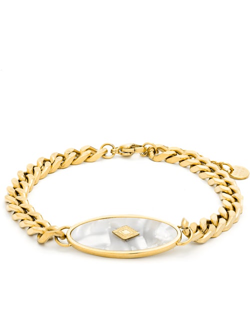 Bracelet Luxenter en nacre blanche et plaqué or 18k - Anleh - Kiabi