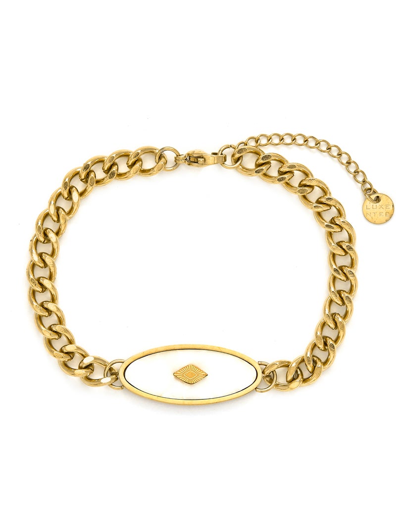 Bracelet Luxenter en nacre blanche et plaqué or 18k - Anleh Blanc - Kiabi