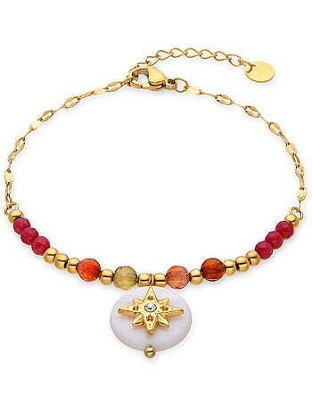 Bracelet Luxenter en nacre blanche et plaqué or 18k - Zador