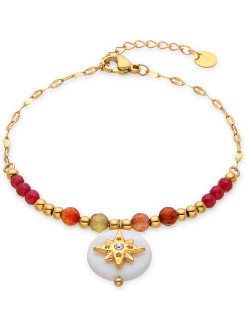 Bracelet Luxenter en nacre blanche et plaqué or 18k - Zador - Kiabi