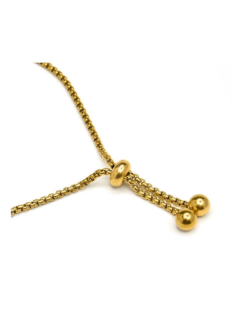 Bracelet Luxenter en nacre blanche finie plaqué or jaune 18K - Alphabet Blanc - Kiabi