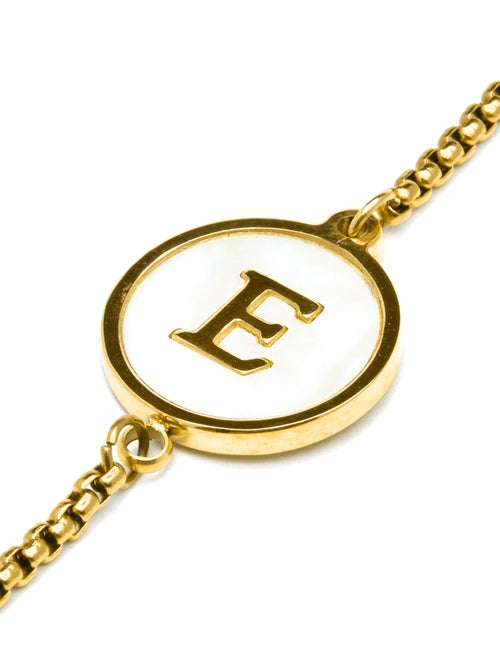 Bracelet Luxenter en nacre blanche finie plaqué or jaune 18K - Alphabet - Kiabi