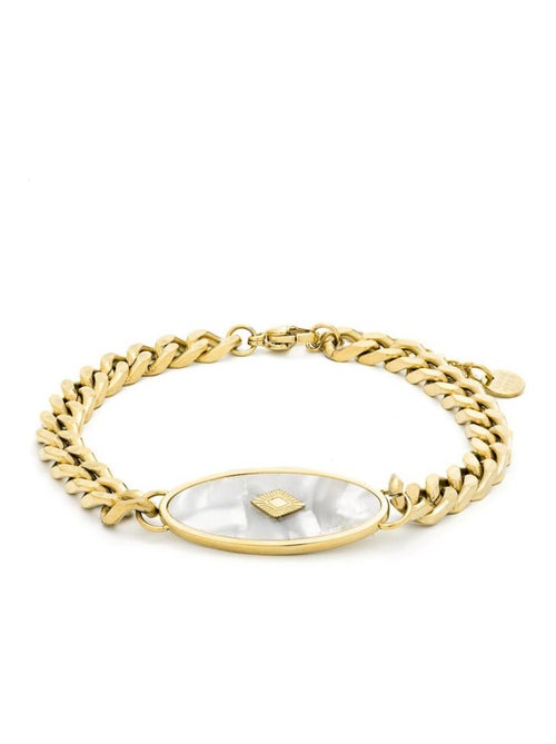 Bracelet Luxenter en nacre blanche finie plaqué or jaune 18k - Anleh - Kiabi