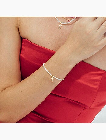 Bracelet Luxenter en nacre blanche, finition or jaune 18k - Nyali