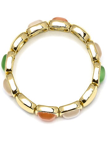 Bracelet Luxenter en œil-de-chat multicolore avec finition en or 18 carats - Jajim