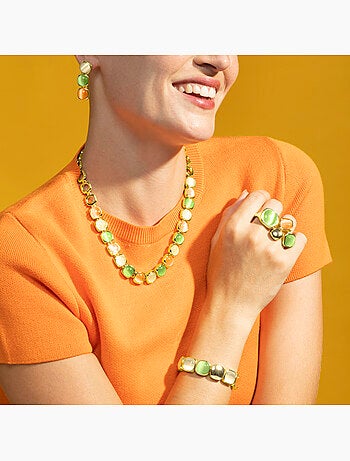 Bracelet Luxenter en œil-de-chat multicolore avec finition en or 18 carats - Jajim