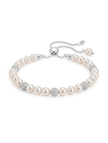 Bracelet Luxenter en perle blanche avec finition argentée - Zurgrak