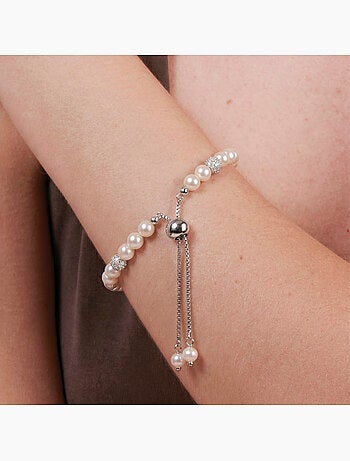 Bracelet Luxenter en perle blanche avec finition argentée - Zurgrak