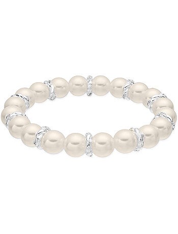 Bracelet Luxenter en perle blanche, finition argent - Clasow