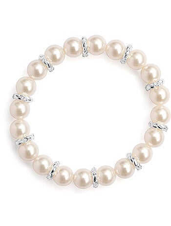 Bracelet Luxenter en perle blanche, finition argent - Clasow