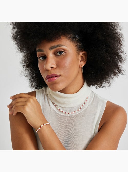 Bracelet Luxenter en perles blanches avec finition en or jaune 18 carats - Zawind - Kiabi Bracelet Luxenter en perles blanches avec finition en or jaune 18 carats - Zawind - Kiabi
