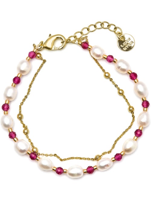 Bracelet Luxenter en perles blanches avec finition en or jaune 18 carats - Zawind - Kiabi Bracelet Luxenter en perles blanches avec finition en or jaune 18 carats - Zawind - Kiabi