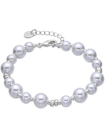 Bracelet Luxenter en perles blanches avec finition rhodiée - Akio