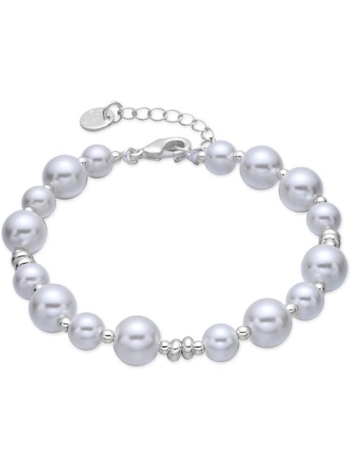 Bracelet Luxenter en perles blanches avec finition rhodiée - Akio - Kiabi