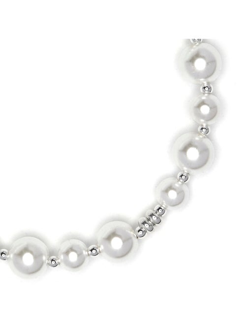 Bracelet Luxenter en perles blanches avec finition rhodiée - Akio - Kiabi