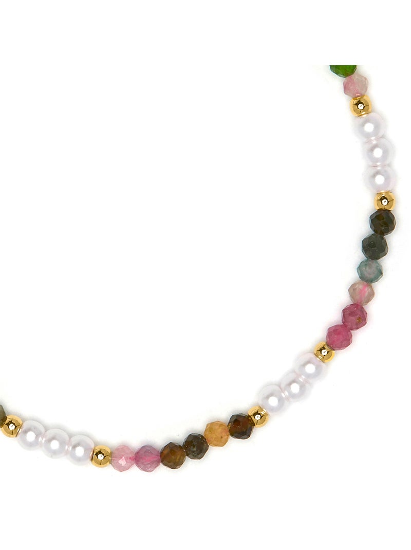 Bracelet Luxenter en tourmaline multicolore, finition or jaune 18k - Sury Multicolore - Kiabi