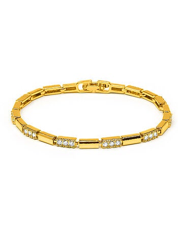 Bracelet Luxenter en zircone brillante avec finition en or jaune 18 carats - Tavli