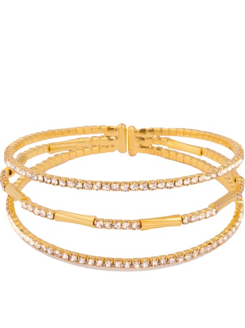 Bracelet Luxenter en zircone brillante, finition or jaune 18 carats - Amlok - Kiabi