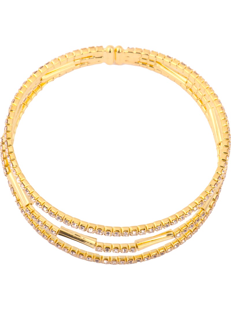 Bracelet Luxenter en zircone brillante, finition or jaune 18 carats - Amlok Argent - Kiabi