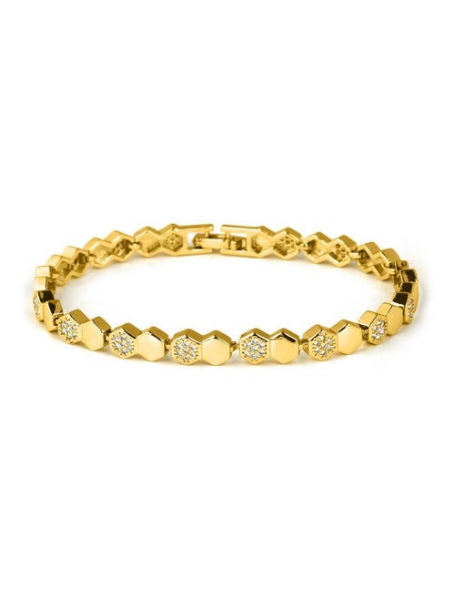 Bracelet Luxenter en zircone brillante, finition or jaune 18 carats - Lyth - Kiabi