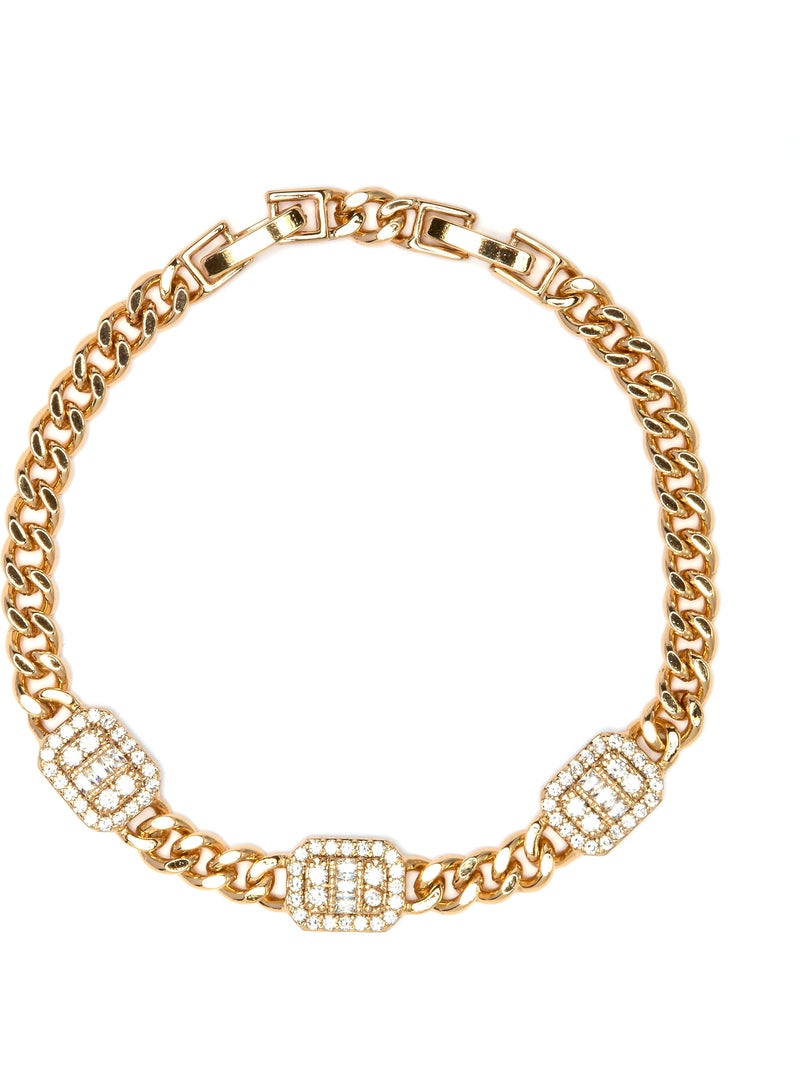 Bracelet Luxenter en zircone brillante, finition or jaune 18 carats - Syos Argent - Kiabi