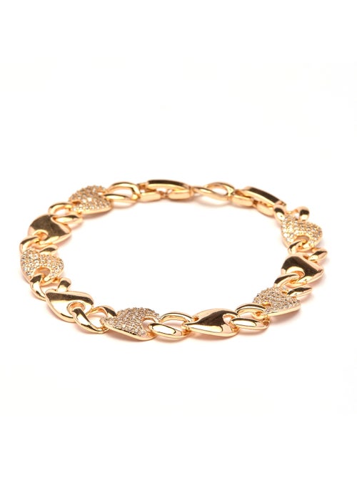 Bracelet Luxenter en zircone brillante finition or jaune 18k - Losra - Kiabi Bracelet Luxenter en zircone brillante finition or jaune 18k - Losra - Kiabi