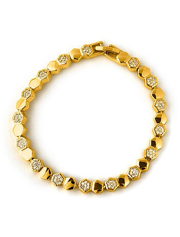 Bracelet Luxenter en zircone brillante, finition or jaune 18k - Lyth