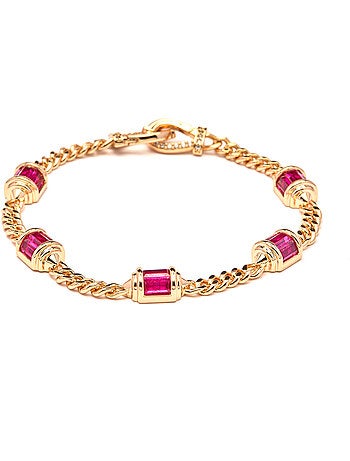 Bracelet Luxenter en zircone rubis avec finition et plaqué or 18k - Kansha