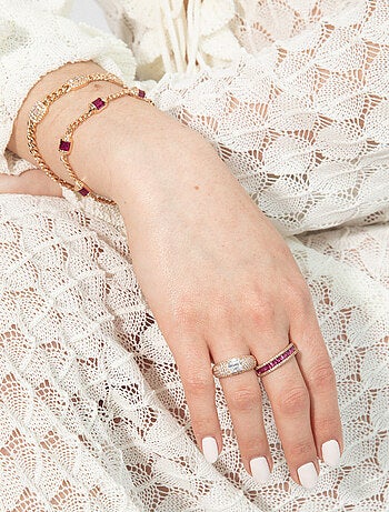 Bracelet Luxenter en zircone rubis avec finition et plaqué or 18k - Kansha