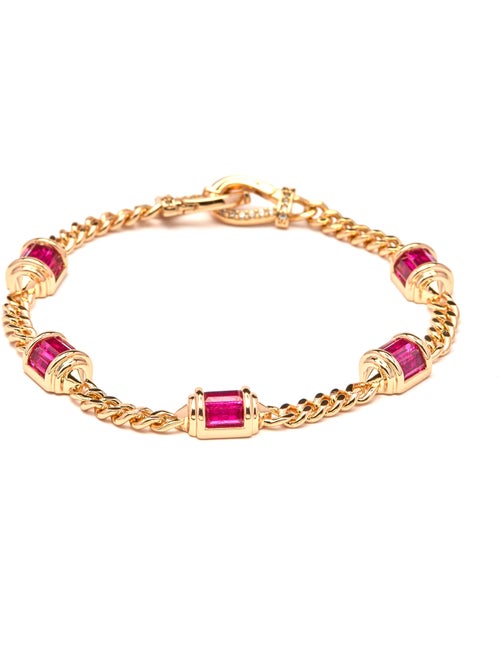 Bracelet Luxenter en zircone rubis avec finition et plaqué or 18k - Kansha - Kiabi