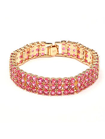 Bracelet Luxenter en zircone rubis fini et plaqué or 18k - Uriom