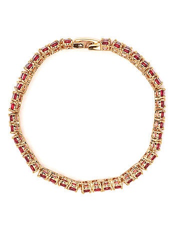 Bracelet Luxenter en zircone rubis fini et plaqué or 18k - Uriom